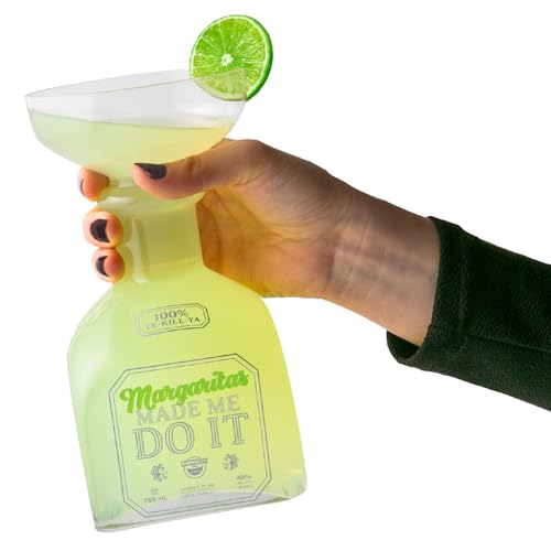 BigMouth Inc Funny Margarita Glass, Jumbo Tequila Bottle Shaped Pitcher, Novelty Drinking Gifts, "Margaritas Made Me Do It" - 32oz