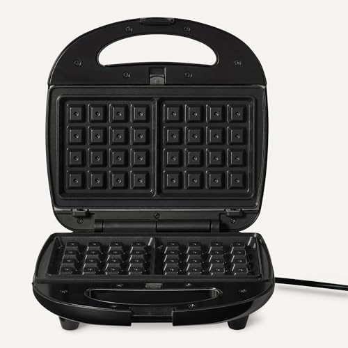 Amazon Basics 3-in-1 Sandwich Maker, Panini Press and Waffle Maker with Removable Ceramic-Coated Plates, 760W, Space-Saving Storage