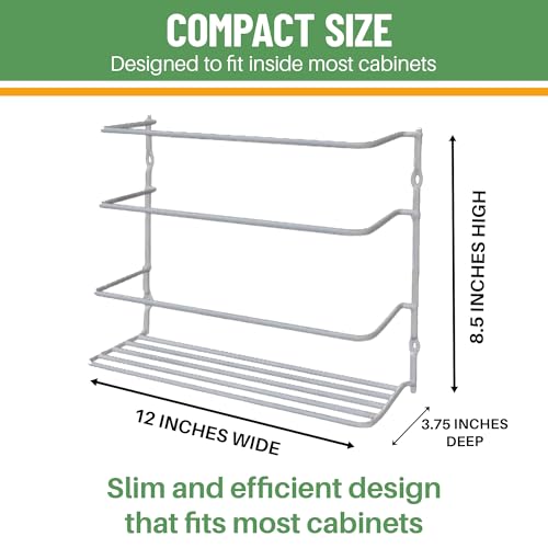 Evelots Kitchen Wrap & Food Bag Organizer Basket, Wall or Cabinet Door Mount, 2-Pack - White