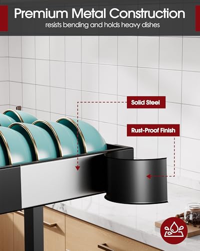 Sakugi 2-Tier Dish Drying Rack Over The Sink, Expandable for Counter