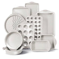 Country Kitchen Nonstick Stackable Bakeware Set - Heavy Duty, Durable, Easy Release Baking Set, Cream, 10 Pcs