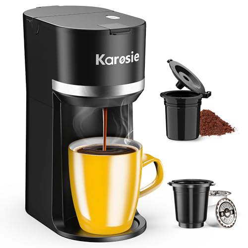 Karosie Single Serve Coffee Maker for Coffee Pods and Grounds, Fast