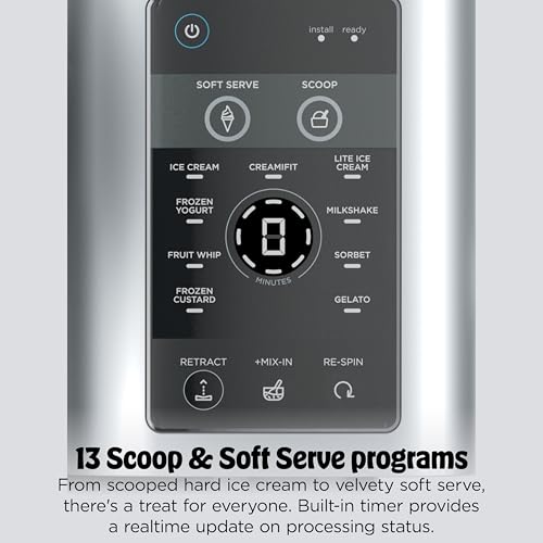 Ninja CREAMi Scoop & Swirl Ice Cream Maker, Soft Serve Desserts, Sorbet, Milkshakes, Frozen Yogurt and More, 13-in-1 Programs, Includes Handle and Two 16 oz 2-in-1 Pints, NC701