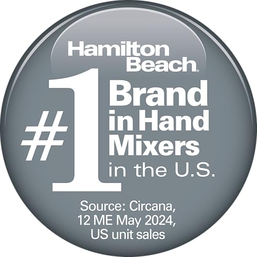 Hamilton Beach 6-Speed Electric Hand Mixer with Whisk, Dough Hooks and Easy Clean Beaters, Powerful 275 Watt Motor, Snap-On Storage Case, Black