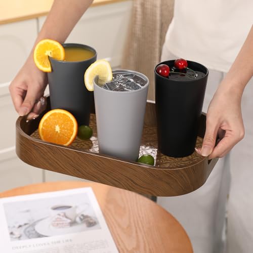 24 Pcs Unbreakable Plastic Cups Set, 20 oz Reusable Plastic Cups, Stackable Water Tumblers, Drinking Cup for Kitchen, Outdoor, BPA-free, Dishwasher Refrigerator and Microwave Safe (20 oz, 6 Colors)