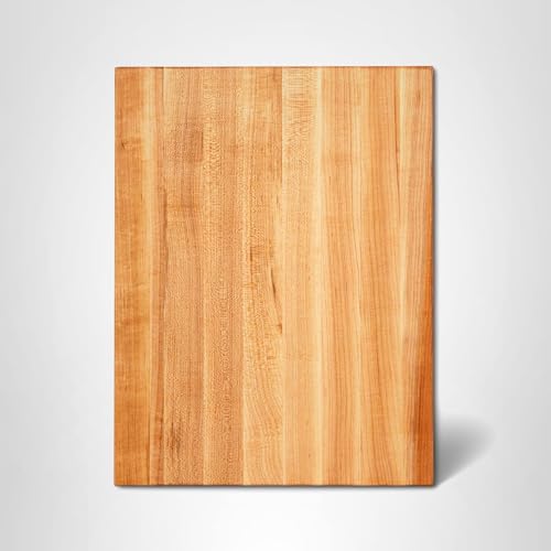 John Boos R-Board Series Rectangular Wooden Maple Cutting Board 18”x12” – 1.5” Thick, 10-lb Reversible Butcher Block with Edge-Grain & Finger Grips – Made in the USA