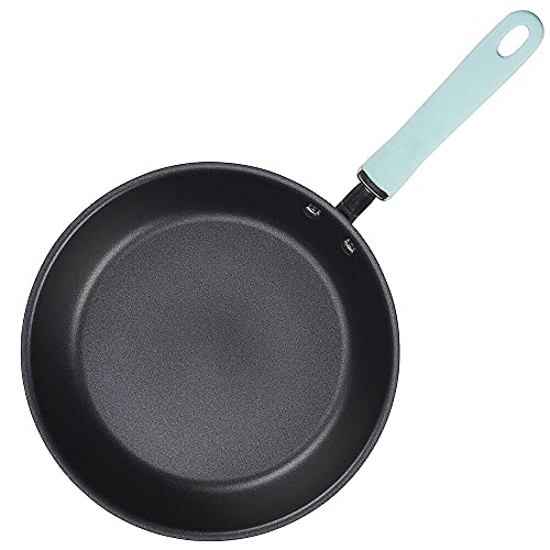 Rachael Ray 11-Piece Hard Anodized Aluminum Cookware Set, Light Blue Handles