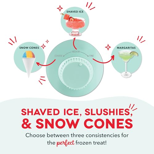 Dash Deluxe Shaved Ice & Slushy Maker - Easy-to-Use Slushy & Snow Cone Maker - Includes Serving Pitcher & Recipe Guide for Homemade Treats - Aqua