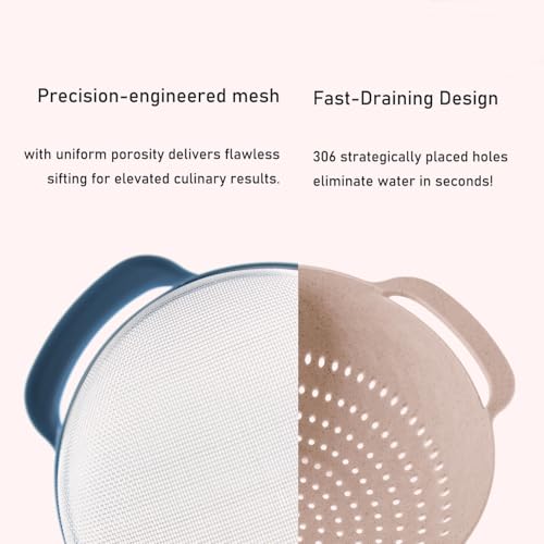 Foni Fox Plastic Mixing Bowls Set 8/10 PCS with Measuring Spoon, Colorful Serving Bowls for Kitchen, Ideal for Baking, Prepping, Nesting Bowls for Space Saving Storage (Wheat)