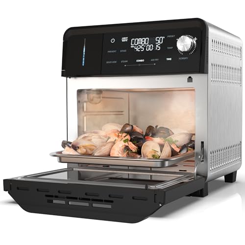 Nuwave PFAS-Free Steam Oven & Air Fryer, All-in-One Convection Cooker with Precision Steam Control, Toast, Air Fry, Sous
