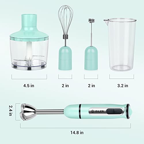 5-in-1 Hand Blender, 500W, 8 Speeds, Includes Chopper Frother Whisk