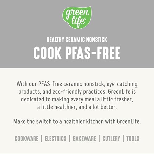 GreenLife 8QT Slow Cooker, Non-Toxic PFAS-Free Ceramic Nonstick Removable Interior Bowl, Programmable, Family Friendly, Keep Warm, Stovetop & Oven Safe, Dishwasher Safe Crock, Timer, Glass Lid, White