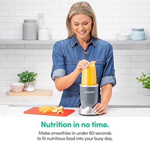 Nutribullet Personal Blender, Shakes, Smoothies, Food Prep, and Frozen Blending, 24 Ounces, 600 Watt, Dark Gray, NBR-0601WM