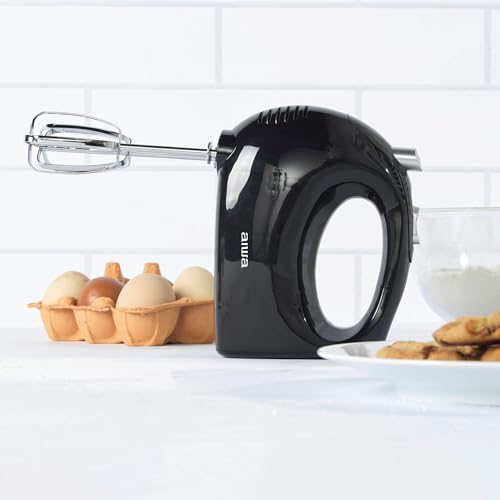 AIWA 5-Speed Hand Mixer with Eject Button, Electric Handheld Mixer for Cream, Batter, Eggs & Baking, Stainless Steel Beaters, Dishwasher-Safe, Lightweight Compact Design, Black