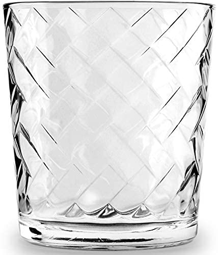 Circleware Chevron Huge 12-Piece Glassware Set of Highball Tumbler Drinking Glasses and Whiskey Cups for Water, Beer, Juice, Ice Tea Beverages, 6-15.75 oz & 6-12.5 oz, Clear