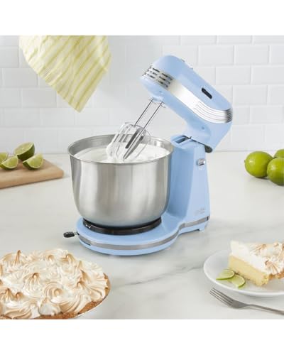 RISE BY DASH Aqua Sky 3 qt. Cap. 6 Speed Stand Mixer