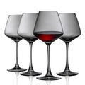 PTSTING Wine Glasses 15.5oz Grey Wine Glasses Set of 4 Burgundy Wine Glasses for Wine Tasting, Wedding Gift, Anniversary, Christmas, Birthday