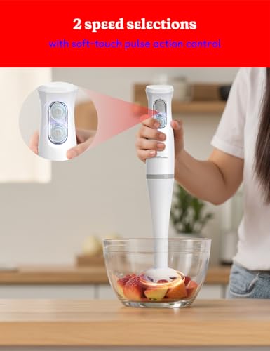 Betty Crocker 2-Speed Hand Blender, 20-Oz. Beaker, BC-4307W, White
