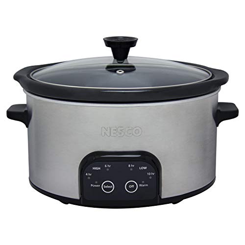 NESCO DSC-6-25, Digital Slow Cooker, 6 Quart, Silver