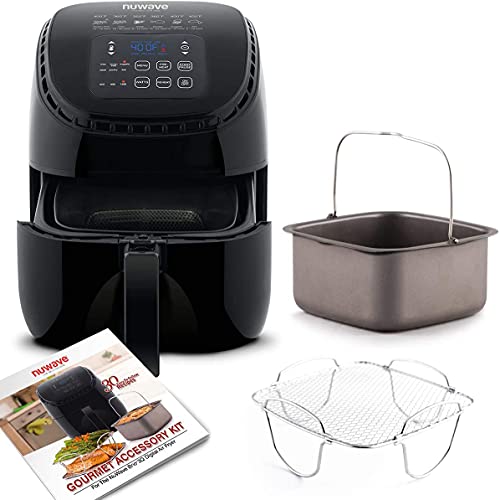 NUWAVE Brio 3-Quart Digital Air Fryer One-Touch Digital Controls, 6 Easy Presets, Precise Temperature Control, Recipe