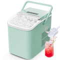 Sweetcrispy Countertop Ice Maker with Scoop, Basket and Handle, Portable Ice Machine 9 Cubes Ready in 6 Mins, 26.5lbs in 24Hrs, 2 Sizes for Home Kitchen Office Bar Party, Green