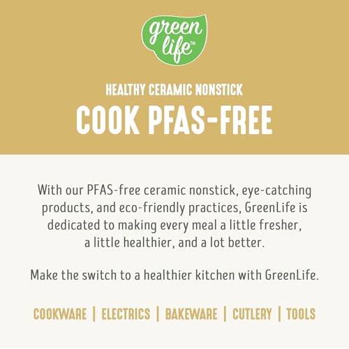 GreenLife 6QT Slow Cooker, Non-Toxic PFAS-Free Ceramic Nonstick Removable Interior Bowl, Programmable, Family Friendly, Keep Warm, Stovetop & Oven Safe, Dishwasher Safe Crock, Timer, Glass Lid, Yellow