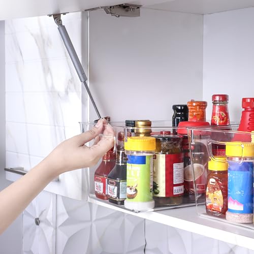 Utopia Kitchen Clear Pantry Organizers and Storage Bins 6 Pack, Large Clear Storage Bins for Pantry, Durable Freezer Organizer Bins With Handles for Organizing Fridge, Kitchen Organization