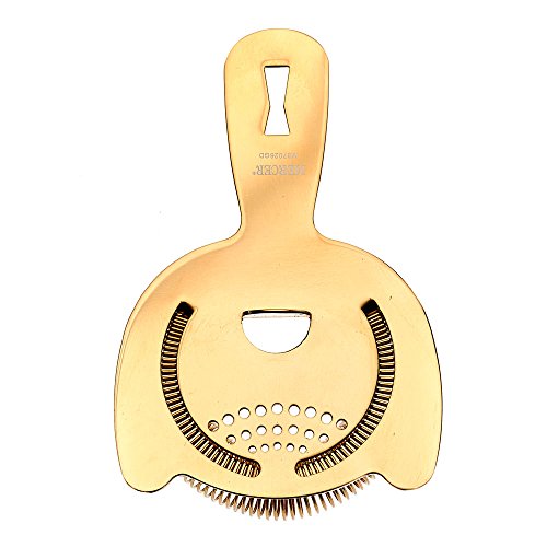 Barfly Heavy Duty Spring Bar Strainer, Gold Plated