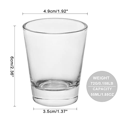 BTGLLAS Heavy Base Shot Glasses, 1.5 oz Sets of Clear Shot Glass (12 Pack), Measuring Cup for Espresso, Liquid, and Wine - Heavy Glass (Glass, 12Pack)