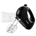 OVENTE 5-Speed Corded Electric Hand Mixer with Stainless Steel Whisks, Compact Portable Design with Snap-On Storage Case,150W Lightweight Handheld Mixer for Baking & Cooking, Black HM151B