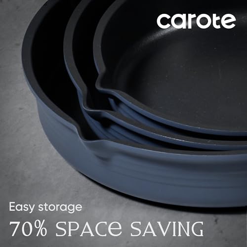 CAROTE 30-Piece Titanium Cookware Set, Nonstick Pots and Pans Set with Detachable Handle, RV Kitchen Cooking Set, Camping Use, Induction Compatible, Dishwasher & Oven Safe