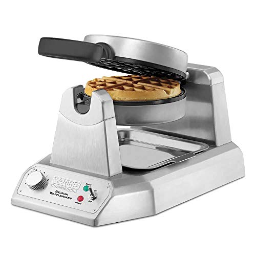 Waring Commercial Belgian Waffle Maker, 25 Waffles per Hour, Rotary Feature for Even Baking, Triple-Coated Nonstick Plates, NSF Certified, WW180X