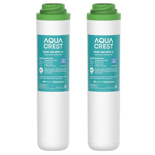 AQUA CREST FQK2J Under Sink Water Filter, Replacement for GE FQK2J, FQK1K, Compatible with GE GXK255TBN, NSF/ANSI 42 372 Certified, 1320 Gallons Dual Flow Drinking Water Replacement Filters, 2 Pack