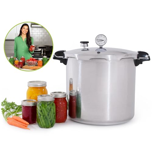 Presto 01784 23-Quart Induction Compatible Pressure Canner, Silver, Aluminum
