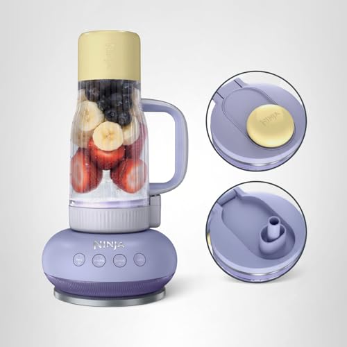 Ninja Blendboss™ | Personal Blender for Smoothies & Frozen Drinks | 26oz Travel Tumbler with LeakProof Lid, Chug Spout & Detachable Straw | Auto-iQ Technology | Lavender Lemonade | DB351PR