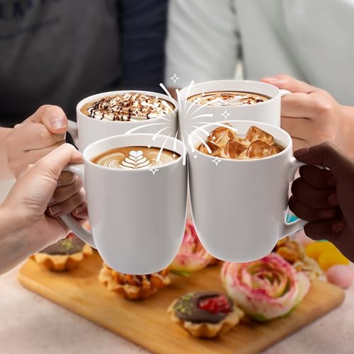 Urbanstrive 16 oz Large Coffee Mugs Ceramic Coffee Mug White Coffee Cups Tea Cups Idea Gift for Women Men House Warming Gifts New Home Office, White 1 Pack