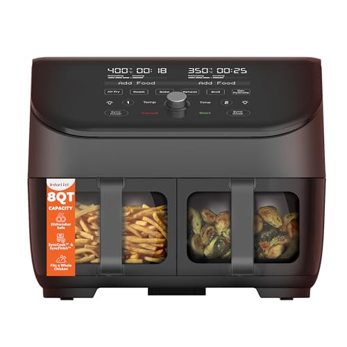 Instant Pot Vortex Plus XL 8QT ClearCook Air Fryer, Clear Windows, Custom Programming, 8-in-1 Functions that Crisps