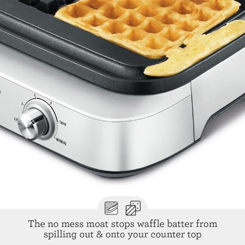 Breville BWM604BSS Smart Square Waffle Maker, 4 Slice Capacity, Brushed Stainless Steel