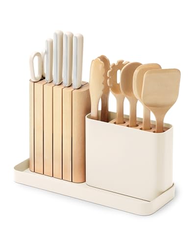 Caraway 14-Piece Kitchen Prep Set, Kitchen Knife Set & Wooden Utensil