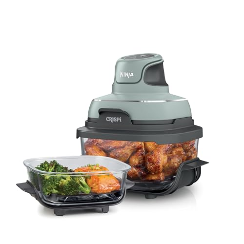 Ninja Crispi 4-in-1 Glass Air Fryer, With Non-Toxic 4QT & 6-Cup Glass Containers & Lids, Microwave, Freezer, Dishwasher
