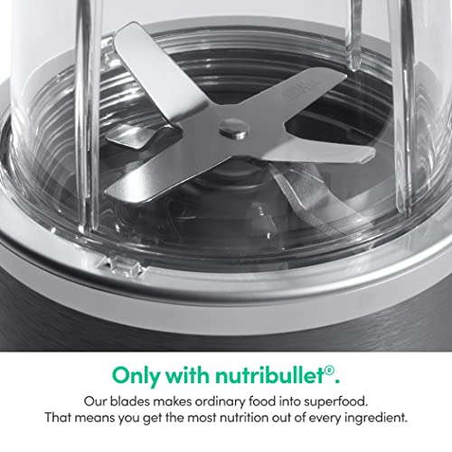 Nutribullet Personal Blender, Shakes, Smoothies, Food Prep, and Frozen Blending, 24 Ounces, 600 Watt, Dark Gray, NBR-0601WM
