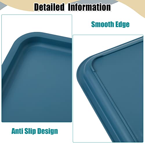 Mumufy 24 Pcs Plastic Fast Food Trays Bulk Colorful Restaurant Serving Trays Cafeteria Rectangular Plastic Serving Platter Grill for Kitchen Restaurant Coffee (Elegant Color)
