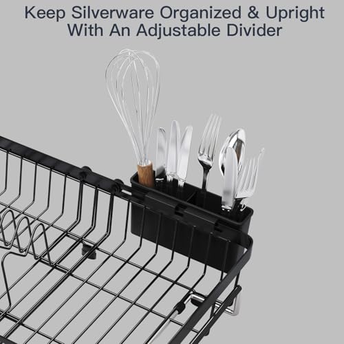 MAJALiS Dish Drying Rack Over The Sink with Utensil Holder