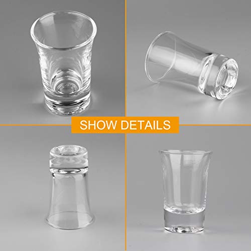 Encheng 40 Pack Shot Glasses Bulk Set,1.5 oz Whiskey Shot Glass with Heavy Base, Clear Glass Shot Cups for Whiskey, Vodka, Tequila, Liquor, Spirit, Home Bar, Restaurants