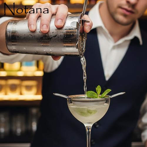 Notana Hawthorne Strainer for Bartending, Professional Cocktail Strainer for Drinks, Stainless Steel Bar Strainer, Shaker Strainer for Mixing Glass, Premium Design