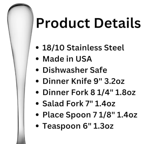 Liberty Tabletop Annapolis 20 Piece Flatware Set service for 4 stainless steel 18/10 Made in USA