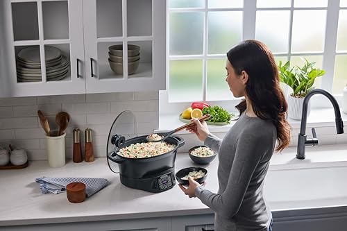BLACK+DECKER Digital Multicooker 7QT Family Size, 7‑in‑1 Functions, Neat ’N Clean™ Technology, Slow Cook, Steam/Boil, Precision Roast, Sear/Sauté, Rice, Sous Vide, Keep Warm, Ceramic Nonstick