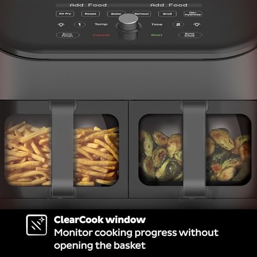 Instant Pot Vortex Plus XL 8QT ClearCook Air Fryer, Clear Windows, Custom Programming, 8-in-1 Functions that Crisps, Broils, Roasts, Dehydrates, Bakes, Reheats, from the Makers of Instant Pot, Black