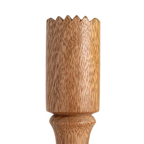 Creative Co-Op 5-Piece Stainless Steel and Mango Wood Bar Tools with Stand, Nickel Finish and Natural