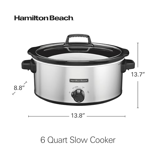 Hamilton Beach 6 Quart Slow Cooker With 3 Cooking Settings